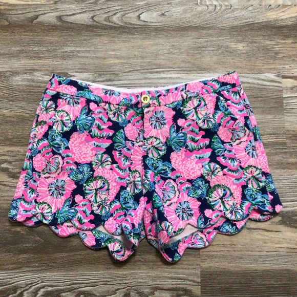 Lilly Pulitzer Buttercup Knit Shorts Oyster Bay Navy Shroom With A View 10 - Picture 2 of 10